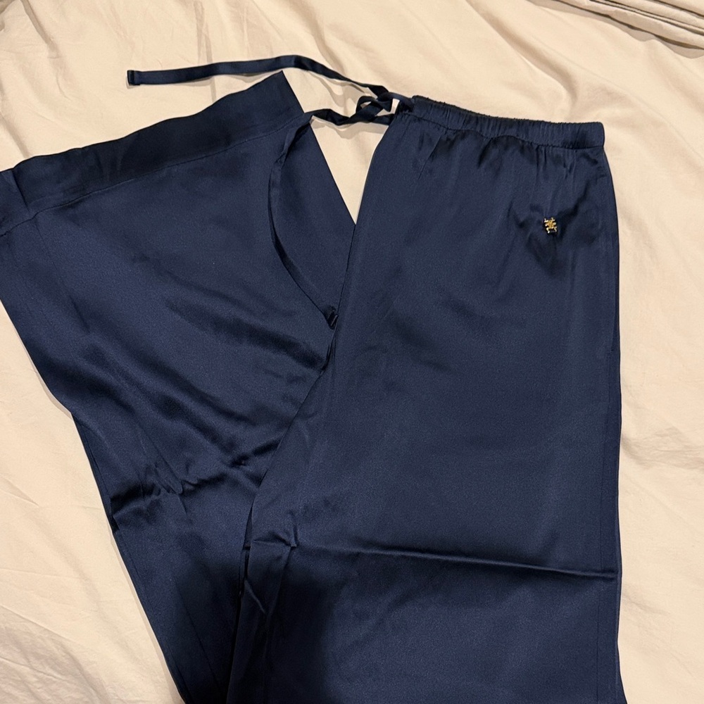 Eterne navy silk pants